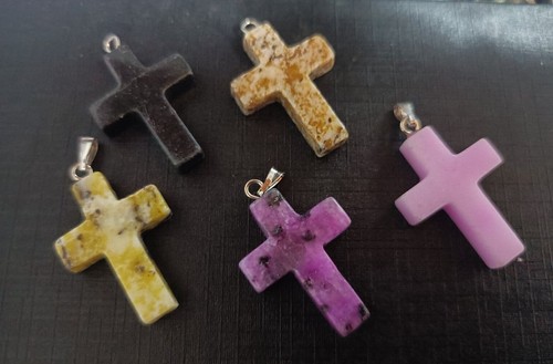 Gemstone cross pendant - cross,