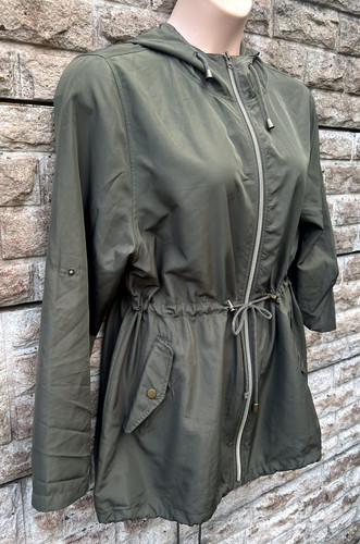 Ladies khaki hooded parka - khaki, a