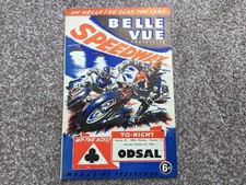 * BELLE VUE v BRADFORD ODSAL + GOLDEN HELMET 6/10/56 speedway programme, inc pix