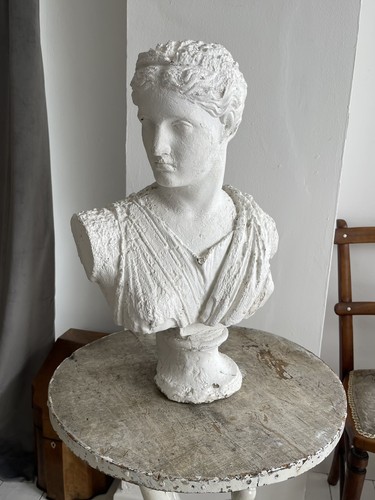 Large midcentury plaster bust - large,