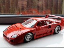 Ferrari F40 DE-BADGED - Red - Diecast - 1:18 Scale Model Bburago Custom Ver
