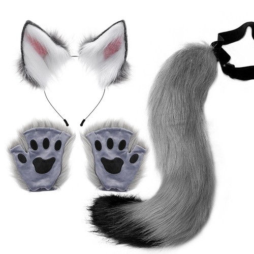 Wolf costume ears tail - wolf,