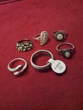 Bundle Of 6 Medium-sized Statement Rings. 4 Are Shiny.