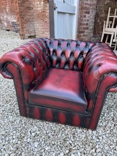 Red Chesterfield faux Leather Armchair 