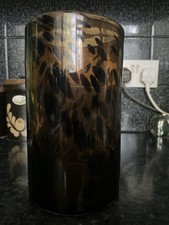 Tortoise shell Glass Vase 8 Inches Tall 5 Inches Wide