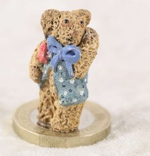 Unbranded Teddy Bear ornament 1 inch tall with red rose collectable