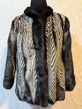 Luxury Patterned Mink Fur Coat