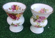 Pair Of Polly-Anna Vases Fine Bone China 3.5" High 