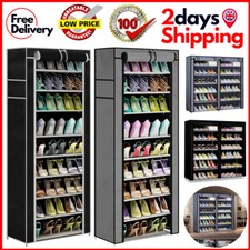 27-36 PAIRS DUSTPROOF SHOES CABINET STORAGE ORGANISER SHOE RACK STAND HOLDS UK