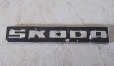 SKODA monogram emblem badge sign car old automobile vtg metal vintage