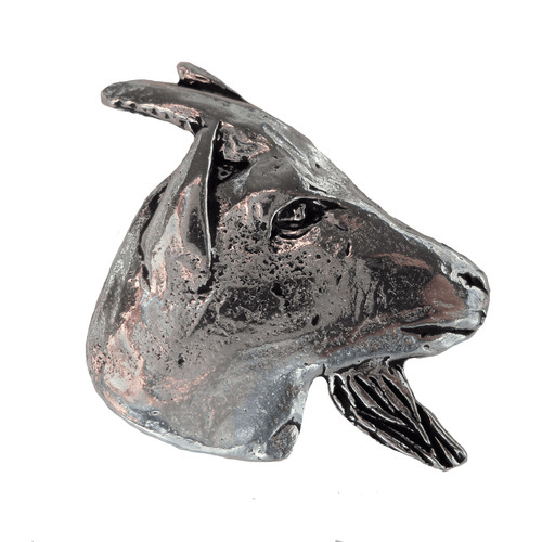 Billy goat pewter pin badge - pewter,