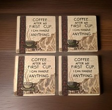 Resin Coasters Set Of 4 Coffee ... After My First Cup I Can Handle Anything
