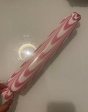 NAILSEA Pink White Glass Rolling Pin Antique 1800’s 19th c Victorian Kitchenalia
