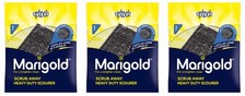 3x Marigold Scrub Away Heavy Duty Scourer Pots Pans Saucepans Ovens Grills BBQ