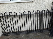  Three 2710mm long Bow Top Bolt Down Fence 1200mm X 12mm Bars - PPC Black