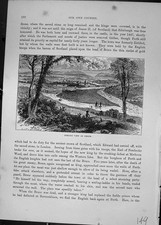 Original Old Antique Print View Perth Scotland River Boats Cassell C1882 19th