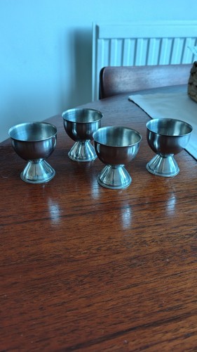 Vintage silver plated egg cups - plated,