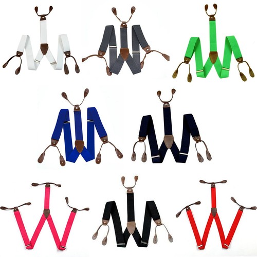 Unisex solid braces suspenders - solid,