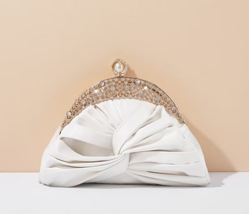 White ladies clutch - ladies, bag