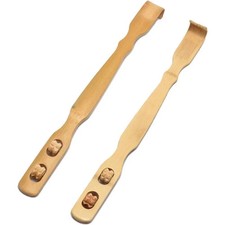 Bamboo Back Scratcher Long Reach Wooden Body Massager Stick Itch Relief Massage