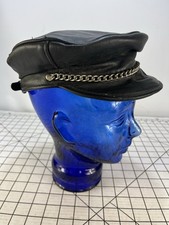 Vtg Leather Peaked Biker Chain