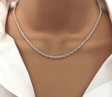 Sterling Silver Slim Rope Chain Necklace, Gift Boxed, Womens Gift, Custom Sizes