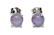 Sterling Silver Black Fire Opal 2.28ct Stud Earrings