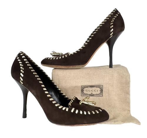Gucci auth suede pumps - pumps, 10