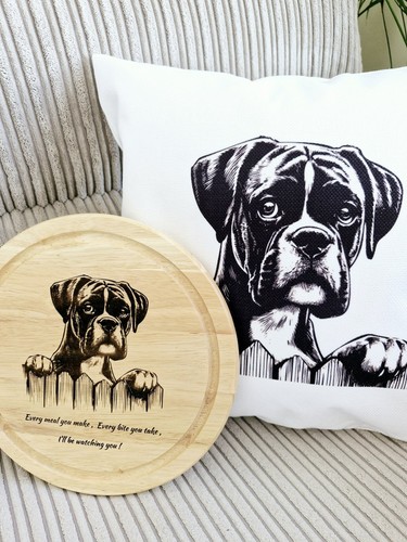 Boxer dog cushion with storage - cushion,