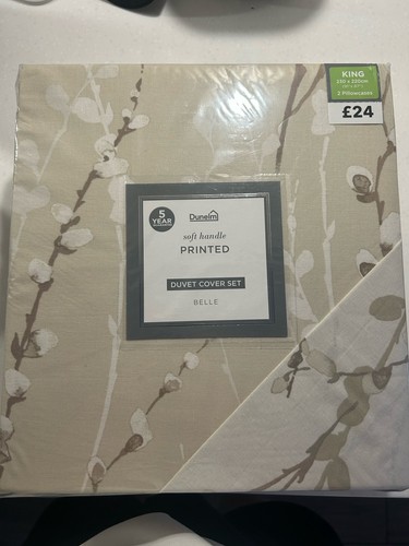 Dunelm belle king beige - beige, floral