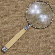 Large Magnifying Glass with a Sterling Silver Rim & Silver Mounts Sheffield 1899