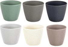 Plant Pots Indoor Outdoor Plastic Flowerpot Small Medium Large Splofy 6 Colours