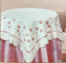 Floral Pink Embroidered Square