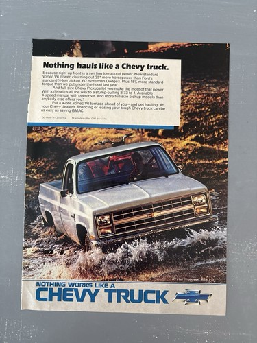 1985 chevy truck print - 1985, ad