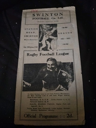 Vintage rugby league programme - league,