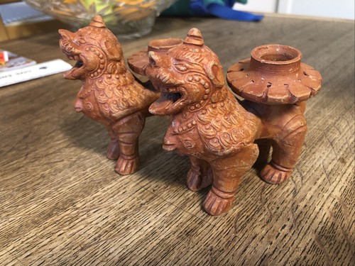 Pair terracotta guardian - terracotta,