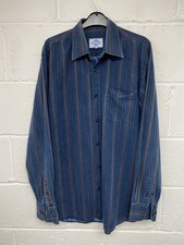Lee Cooper Blue Multi Stripe Long Sleeved Button Up 100% Cotton Shirt Size L PWM