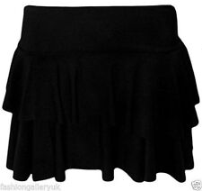 LADIES WOMENS RARA TWO TIER FRILL GYM DANCE NEON MINI SKIRTS FANCY DRESS PARTY 
