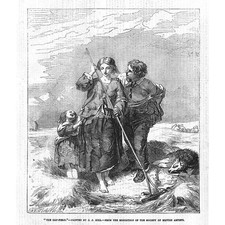 The Hay Field by JJ Hill, Children Farming - Antique Print 1856