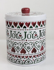 Emma Bridgewater Biscuit Joy Tin Barrel Red Green White No Biscuits Inc 15cm