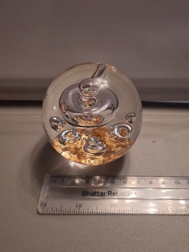 Glass paperweight bubbles - glass,
