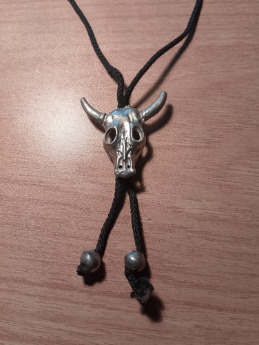 Silver tone cow skull - silver,