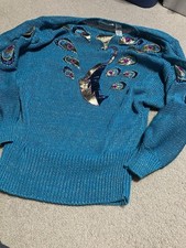 Vintage Peacock Sweater 80s