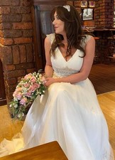 Stunning Grecian Style Wedding Dress Small 14 Bust 36 Immaculate Condition