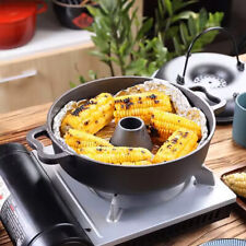 Cast Iron Roasted Sweet Potato Pan Nonstick Roasting Pot Turkey Grill Dish w/Lid