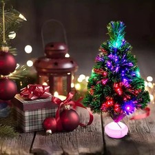 45 cm Fiber Optic Christmas Tree Pre Lit Colour Changing Lights Green Xmas Decor