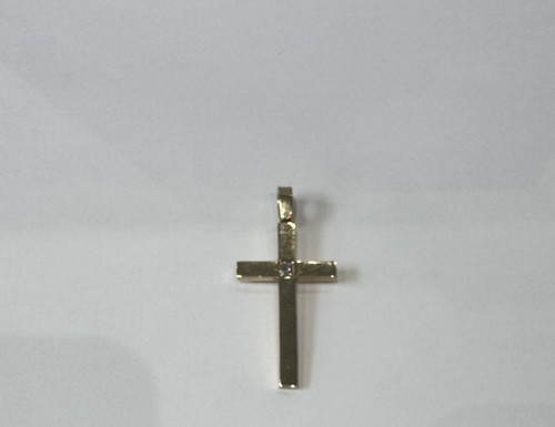 9ct yellow gold diamond - yellow, cross