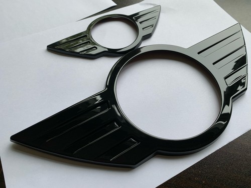 Black gloss badge covers - black,