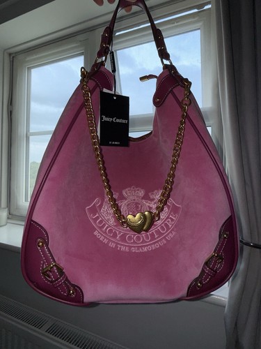 Juicy couture pink velour hobo - velour,