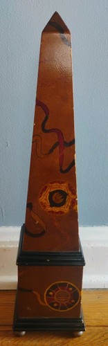 Vintage footed painted wood - footed,
